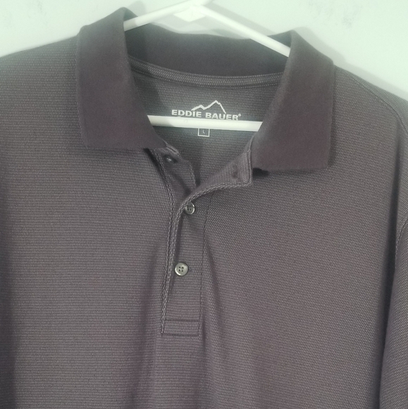 Eddie Bauer Polo. Blue Gray Short Sleeve Collared Tee. Size L. - Picture 2 of 5